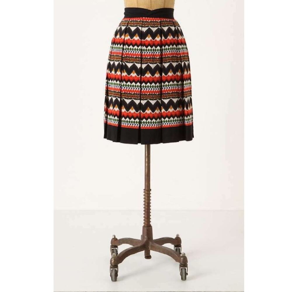 Anthro FEI DENPASAR SKIRT Zig-Zag Pleated Full